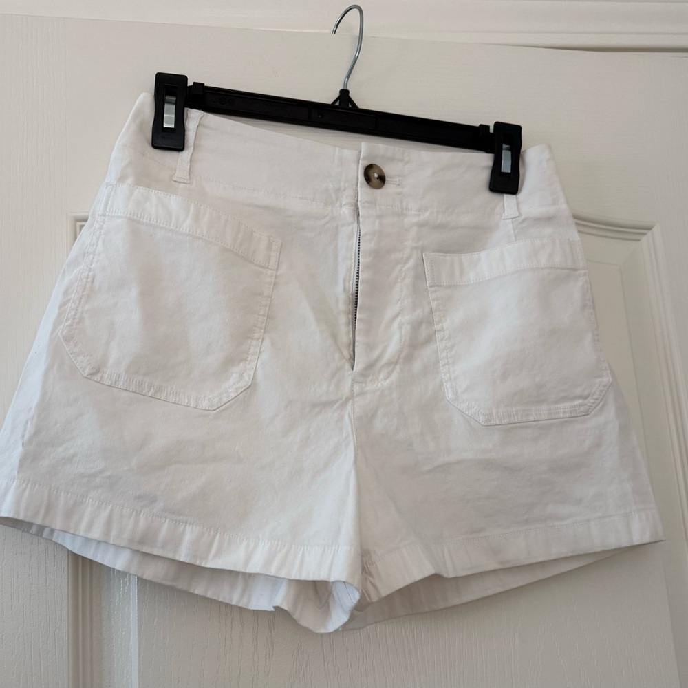 Maeve High Waist White Shorts